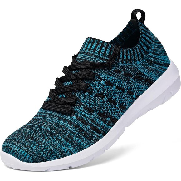 Women Black-Blue Running Breathable Knitting flexible Mesh Sports Shoes Sneakers - Picture 1 of 7